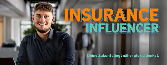 Kampagnenbild mit lächelndem jungen Mann für Ausbildungsberufe bei der Öffentlichen Versicherung Braunschweig 