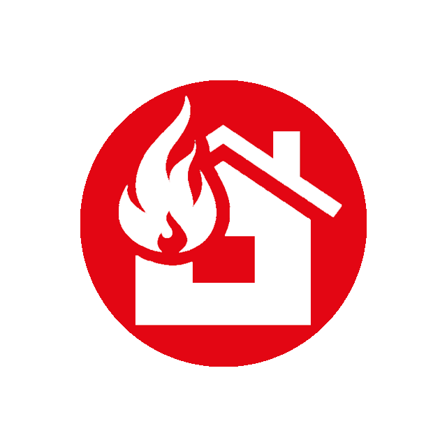 Brandschutzsymbol rot weiß